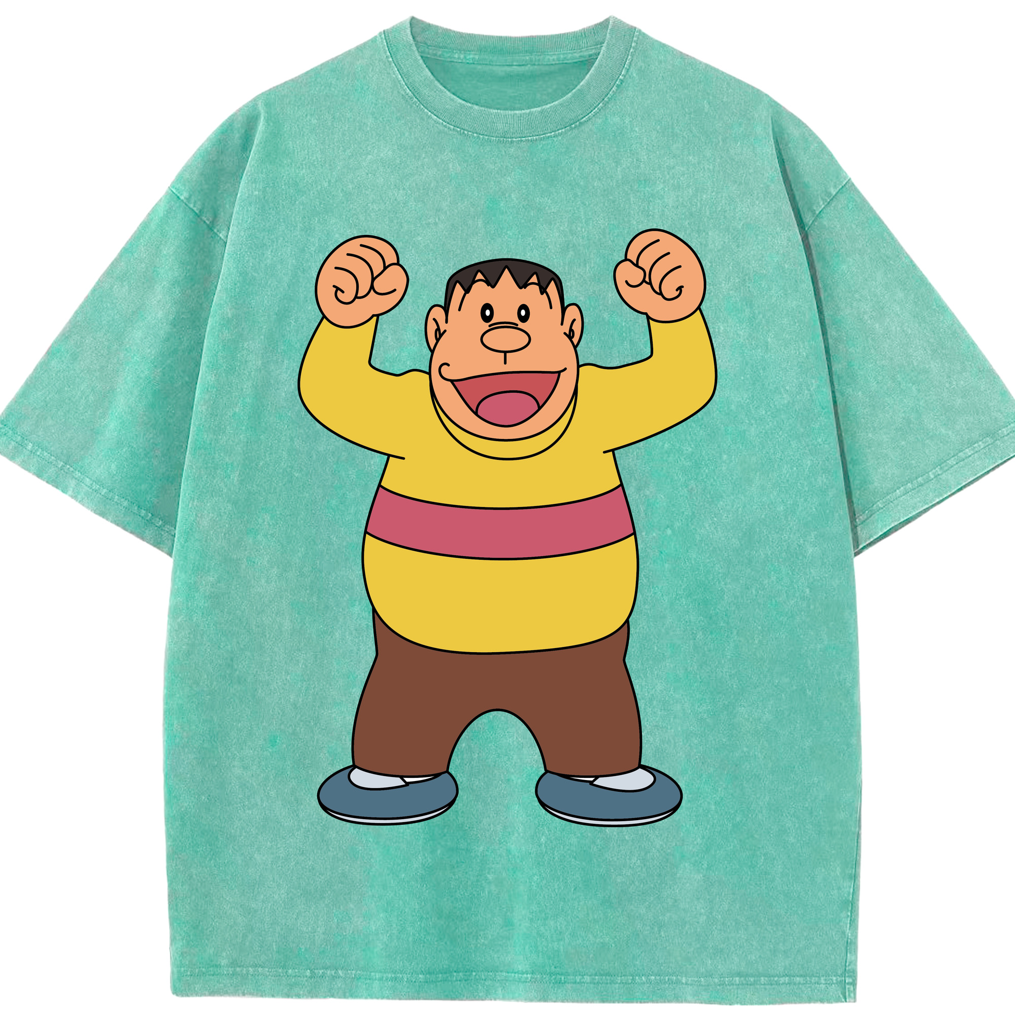 （画像用） ドラえもん 剛田武 Doraemon Gouta Takeshi 綿100% ヴィンテージ風 半袖Tシャツ（フロントプリント）